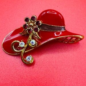 Avon Red Hat Brooch